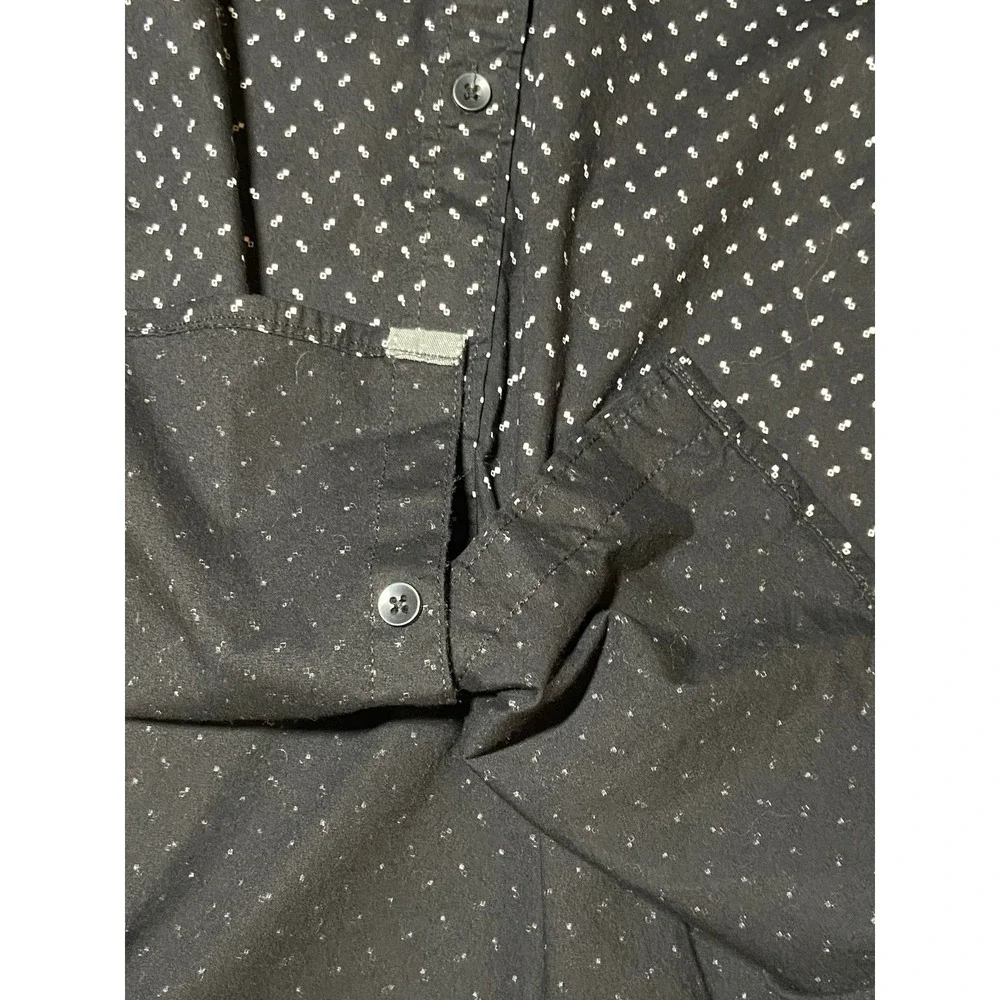 Kenneth Cole Men's XL Slim Fit Black White Micro Dot Button Down Shirt